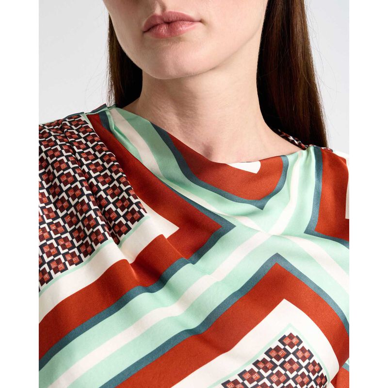 Cue Geo Tile Draped Neck Midi Dress image number 2